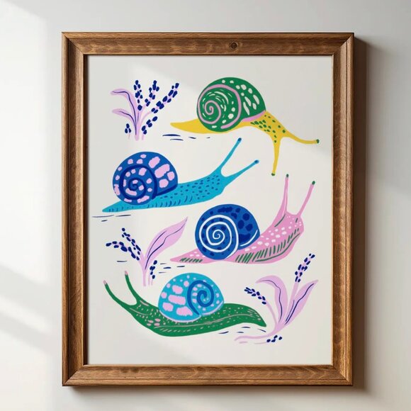 SNAIL ART PRINT - Picture 1 of 1